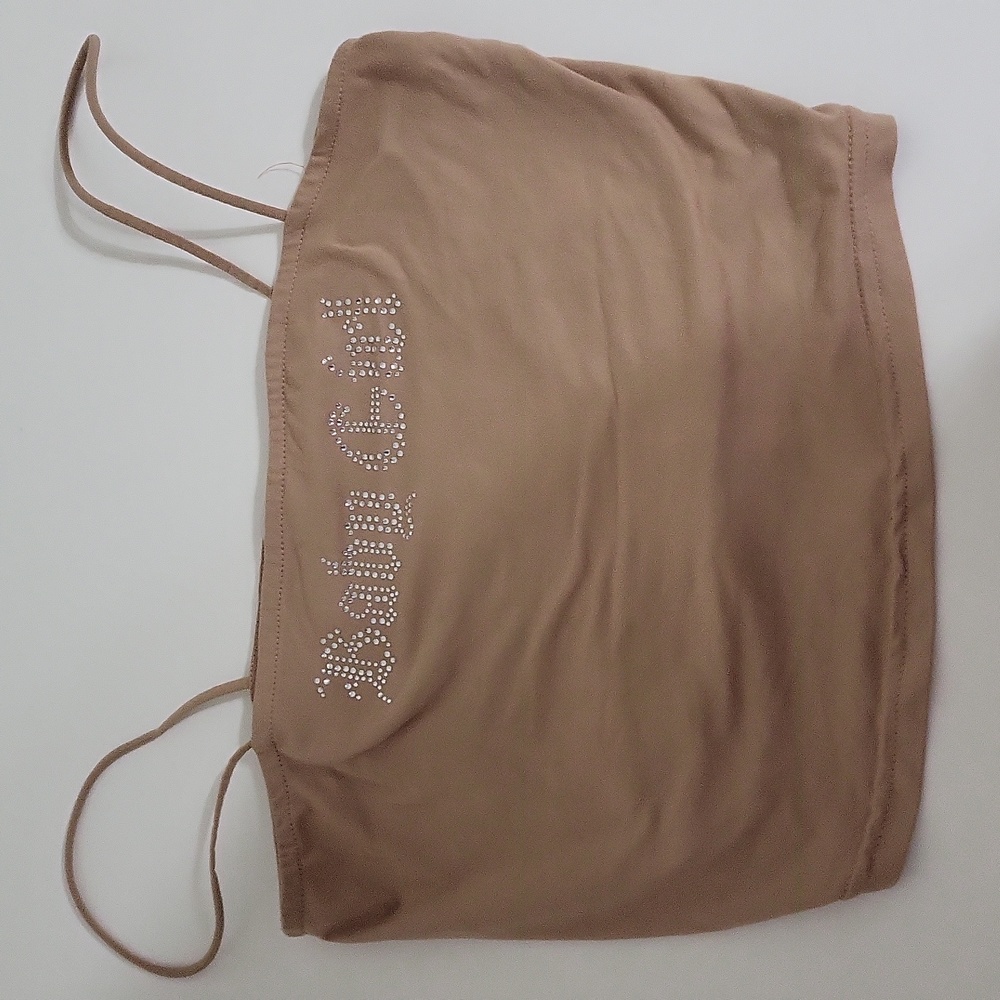 Orange kiss beige cropped tank top